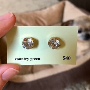 TOBI: "COUNTRY GREEN" ROUND EARRINGS